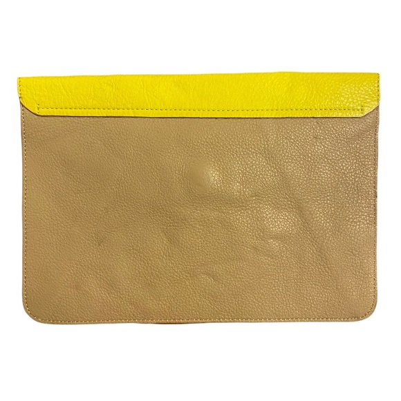 GAP COLOR BLOCK LEATHER ENVELOPE CLUTCH - Picture 2 of 7